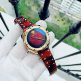 Versace Shadov Quartz Red Dial Red Leather Strap Watch for Women - VEBM00918 Authentic Buy Shop Now