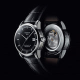 Tissot T Classic Luxury Powermatic 80 Black Dial Black Leather Strap Watch For Men - T086.408.16.051.00 Authentic Buy Shop Now