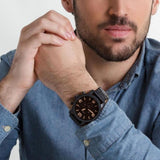 Fossil Nate Chrongraph Ion Plated Black Dial Black Steel Strap Watch for Men - JR1356 Authentic Buy Shop Now