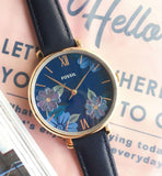 Fossil Jacqueline Blue Dial Blue Leather Strap Watch for Women - ES4673 Authentic Buy Shop Now