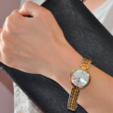 Tissot Flamingo Mother of Pearl White Dial Two Tone Steel Strap Watch For Women - T094.210.22.111.01 Authentic Buy Shop Now