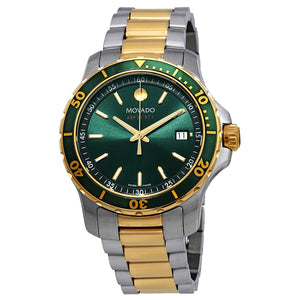 Movado Series 800 Green Dial Two Tone Steel Strap Watch for Men - 2600147 Authentic Buy Shop Now