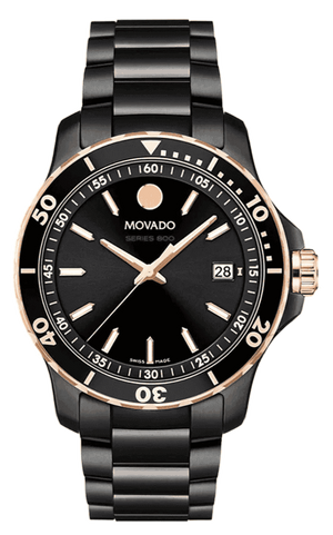 Movado 800 Series Black Dial Black Steel Strap Watch For Men - 2600162 Authentic Buy Shop Now