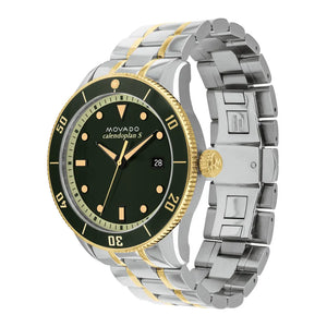 Movado Heritage Calendoplan Black Dial Two Tone Steel Strap Watch For Men - 3650096 Authentic Buy Shop Now