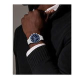 Movado Heritage Calendoplan Chronograph Blue Dial Silver Steel Strap Watch For Men - 3650124 Authentic Buy Shop Now