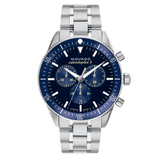 Movado Heritage Calendoplan Chronograph Blue Dial Silver Steel Strap Watch For Men - 3650124 Authentic Buy Shop Now