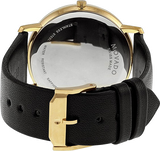 Movado TC Silver Dial Black Leather Strap Watch For Men - 606695 Authentic Buy Shop Now