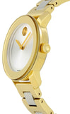 Movado Bold Silver Dial Two Tone Steel Strap Watch for Women - 3600129 Authentic Buy Shop Now