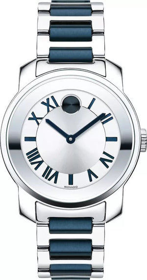 Movado Bold Silver Dial Two Tone Steel Strap Watch For Women - 3600354 Authentic Buy Shop Now