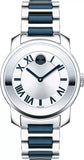 Movado Bold Silver Dial Two Tone Steel Strap Watch For Women - 3600354 Authentic Buy Shop Now