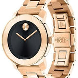 Movado Bold Black Dial Rose Gold Steel Strap Watch for Women - 3600463 Authentic Buy Shop Now