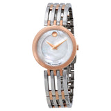 Movado Esperanza Mother of Pearl Dial Two Tone Steel Strap Watch For Women - 0607114 Authentic Buy Shop Now