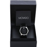 Movado Museum Black Dial Black Leather Strap Watch For Men - 606502 Authentic Buy Shop Now