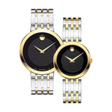 Movado Museum Esperanza Black Dial Two Tone Steel Strap Watch For Men - 0607058 Authentic Buy Shop Now
