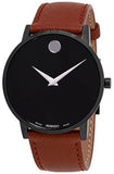 Movado Museum Classic Black Dial Brown Leather Strap Watch for Men - 0607198 Authentic Buy Shop Now