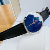 Movado Museum Classic Blue Dial Black Leather Strap Watch for Men - 0607197 Authentic Buy Shop Now