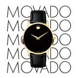 Movado Museum Classic Black Dial Black Leather Strap Watch For Women - 0606877 Authentic Buy Shop Now