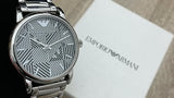 Emporio Armani Classic Quartz Grey Dial Silver Steel Strap Watch For Men - AR11134 Authentic Buy Shop Now