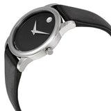 Movado Museum Classic Black Dial Black Leather Strap Watch For Women - 0606503 Authentic Buy Shop Now