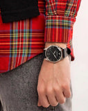 Emporio Armani Lambda Classic Quartz Black Dial Black Leather Strap Watch For Men - AR11020 Authentic Buy Shop Now