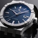 Maurice Lacroix Aikon Automatic Blue Dial Blue Leather Strap Watch For Men - AI6008-ss001-430-1 Authentic Buy Shop Now