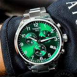 Tissot Chrono XL Classic Green Dial Silver Steel Strap Watch for Men - T116.617.11.092.00 Authentic Buy Shop Now