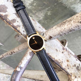 Movado Museum Classic Black Dial Black Leather Strap Watch For Women - 0607016 Authentic Buy Shop Now