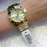 Marc Jacobs Amy White Dial Gold Steel Strap Watch for Women - MBM3182 Authentic Buy Shop Now
