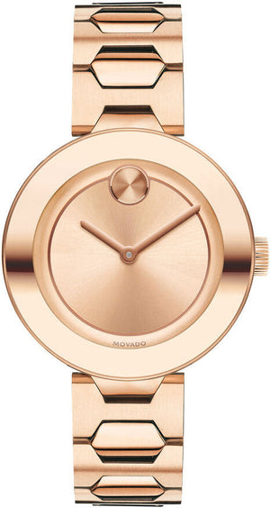 Movado Bold Rose Gold Dial Rose Gold Steel Strap Watch for Women - 3600387 Authentic Buy Shop Now