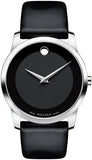 Movado Museum Black Dial Black Leather Strap Watch For Men - 606502 Authentic Buy Shop Now
