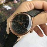 Swarovski Crystalline Hours Black Dial Black Leather Strap Watch for Women - 5295377 Authentic Buy Shop Now