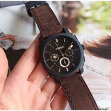 Fossil Machine Flight Chronograph Brown Dial Brown Leather Strap Watch for Men - FS4656 Authentic Buy Shop Now