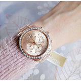 Michael Kors Brinkley Rose Gold Dial Rose Gold Steel Strap Watch for Women - MK6204 Authentic Buy Shop Now