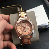 Fossil Riley Multifunction Rose Gold Dial Rose Gold Steel Strap Watch for Women - ES2811 Authentic Buy Shop Now