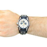 Fossil Coachman Chronograph White Dial Blue Leather Strap Watch for Men - CH3051 Authentic Buy Shop Now