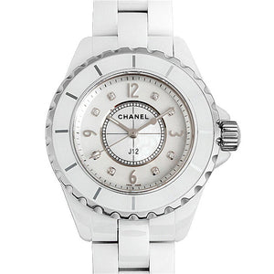 Chanel J12 Diamonds Quartz Ceramic White Dial White Steel Strap Watch for Women - J12 H2422 Authentic Buy Shop Now