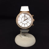 Swarovski Citra Sphere Chrono White Dial White Leather Strap Watch for Women - 5080602 Authentic Buy Shop Now