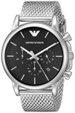 Emporio Armani Luigi Chronograph Black Dial Silver Mesh Bracelet Watch For Men - AR1811 Authentic Buy Shop Now