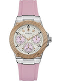 Guess Zena Quartz White Dial Pink Rubber Strap Watch For Women - W1094L4 Authentic Buy Shop Now