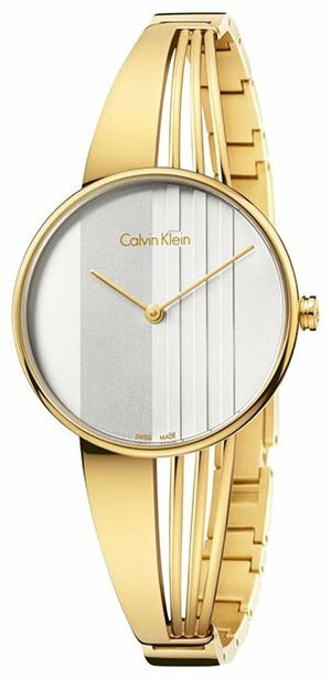 Calvin Klein Drift Silver Dial Gold Steel Strap Watch for Women - K6S2N516 Authentic Buy Shop Now