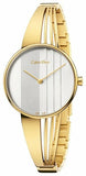 Calvin Klein Drift Silver Dial Gold Steel Strap Watch for Women - K6S2N516 Authentic Buy Shop Now