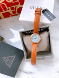 Guess Park Avenue Blue Dial Brown Leather Strap Watch for Women - W0838L2 Authentic Buy Shop Now