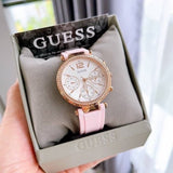 Guess Solstice Diamonds White Dial Pink Rubber Strap Watch For Women - GW0113L4 Authentic Buy Shop Now