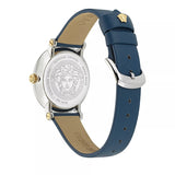 Versace V-Circle Black Dial Blue Leather Strap Watch for Men - VEBQ01419 Authentic Buy Shop Now
