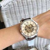 Fossil Grant Chronograph Cream Dial Brown Leather Strap Watch for Men - ME3122 Authentic Buy Shop Now