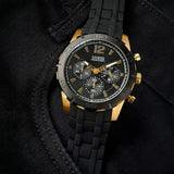 Guess Caliber Chronograph Black Dial Black Rubber Strap Watch for Men - W0864G3 Authentic Buy Shop Now