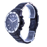 Emporio Armani Diver Chronograph Black Dial Black Steel Strap Watch For Men - AR80050 Authentic Buy Shop Now