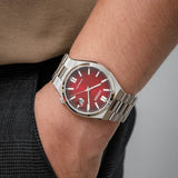 Citizen Tsuyosa Automatic Red Dial Silver Steel Strap Watch For Men - NJ0150-56W Authentic Buy Shop Now