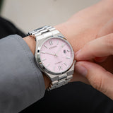 Citizen x Pantone Automatic Dreamy Pink Dial Silver Steel Strap Watch For Men - NJ0158-89X Authentic Buy Shop Now