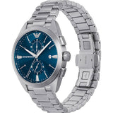 Emporio Armani Claudio Chronograph Blue Dial Silver Steel Strap Watch For Men - AR11541 Authentic Buy Shop Now